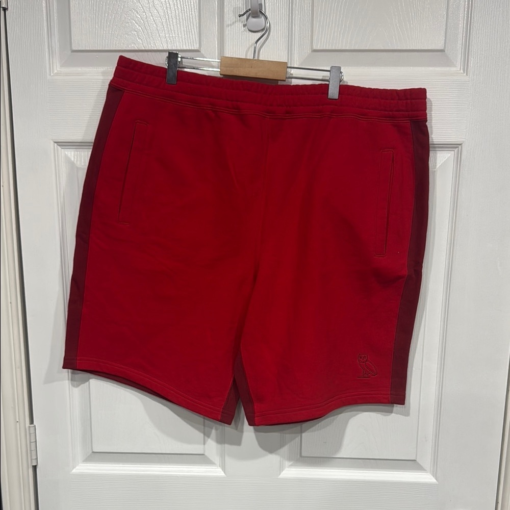 Red Shorts with Embroidered Logo
